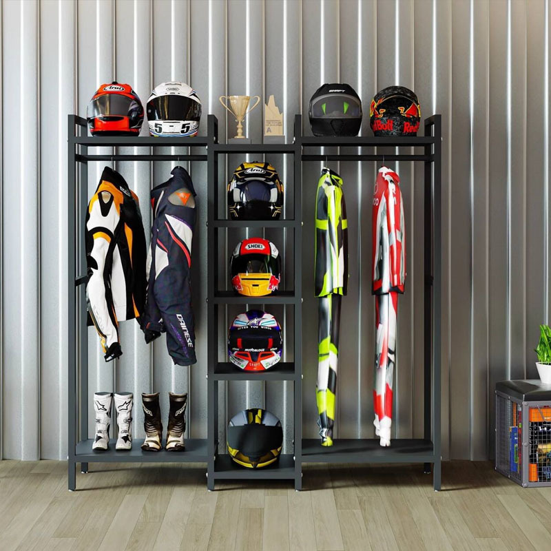 Motorcycle Gear Display Rack - Helmet, cycling clothing rack, motorcycle equipment