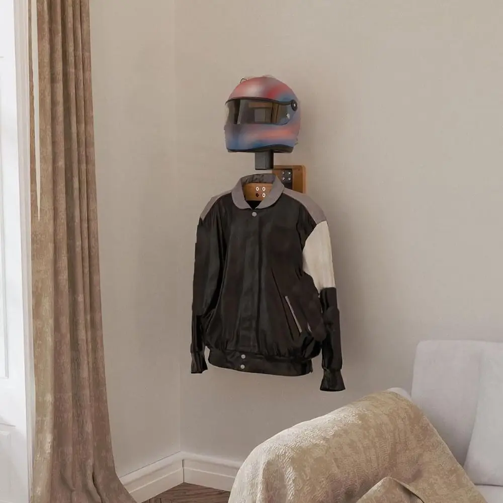 Wood Motorcycle Helmet Holder  - Motorcycle Gear Display Rack ulasan dan harga
