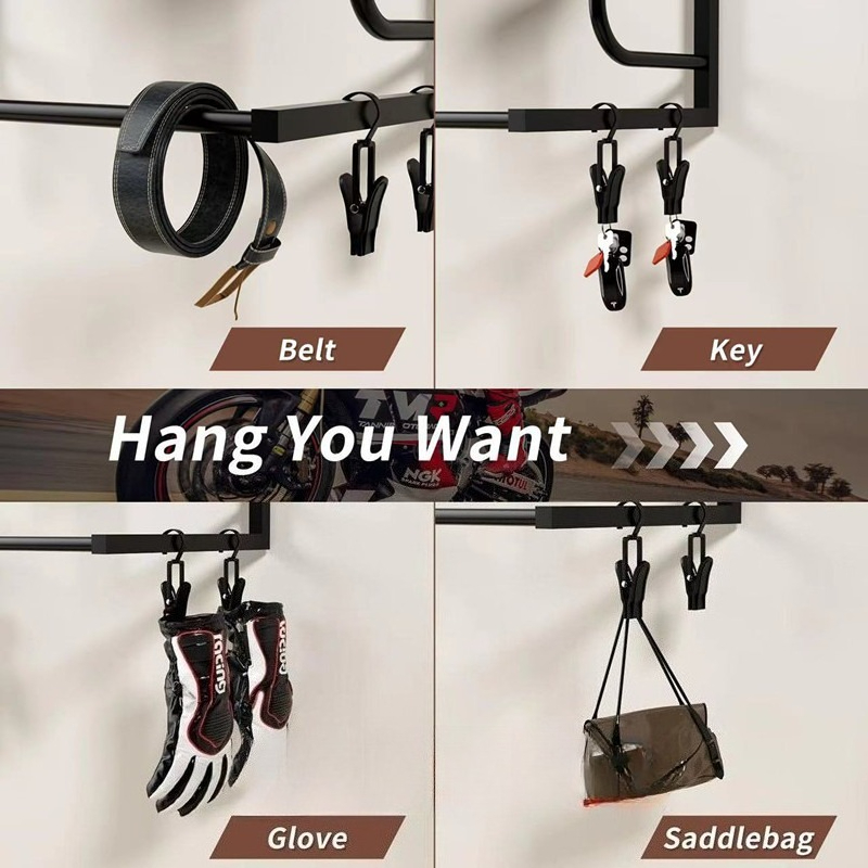 Wooden Wall Mounted Helmet Hol - Motorcycle Gear Display Rack ulasan dan harga