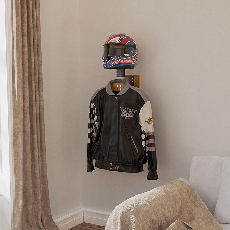 Black Walnut Helmet Holder - 2 - Motorcycle Gear Holder ulasan dan harga