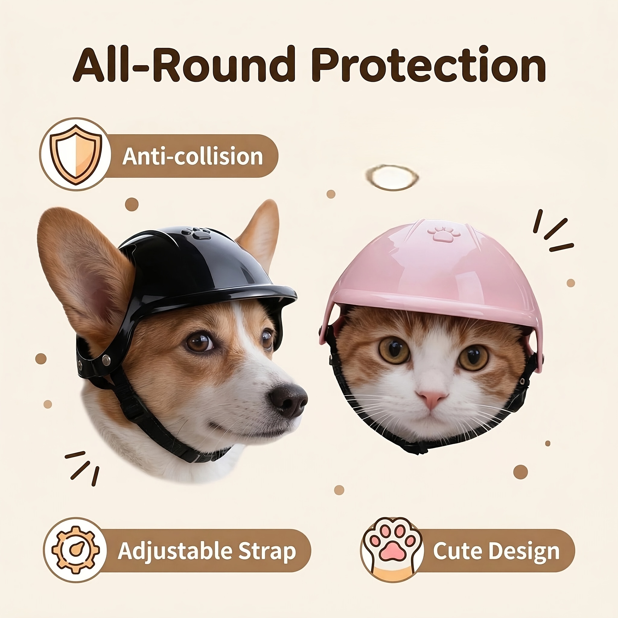 Pet Head Ears Helmet Hat, Moto - Motorcycle Gear Dogs ulasan dan harga