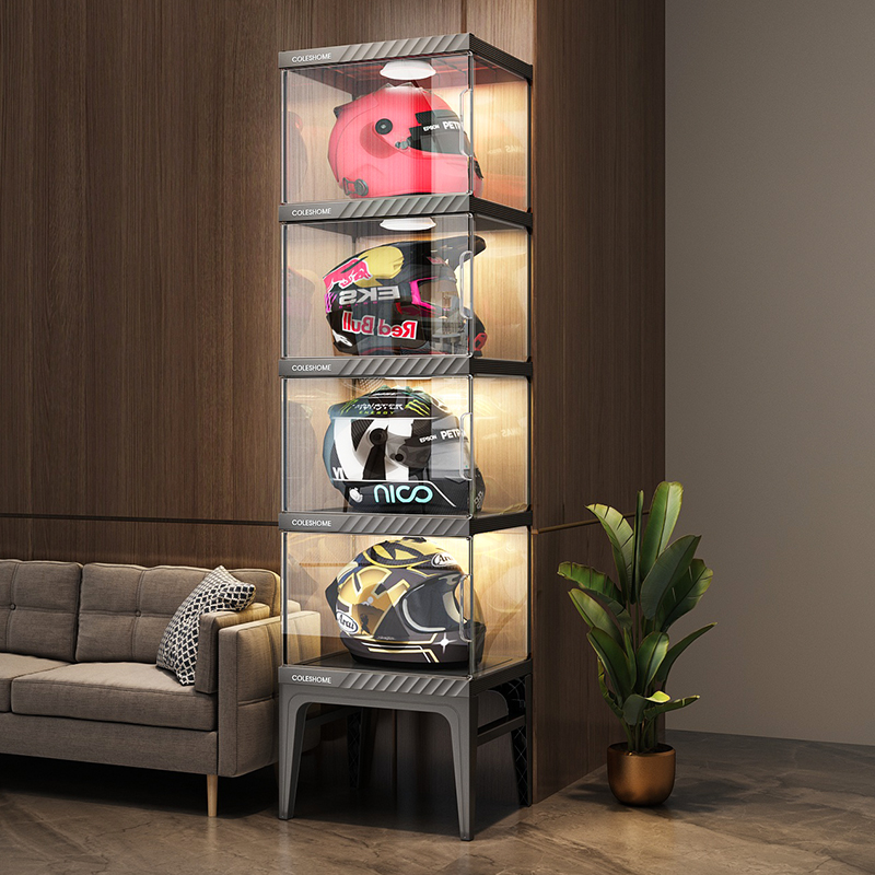 Motorcycle Helmet Storage Cabi - Motorcycle Gear Display Rack ulasan dan harga