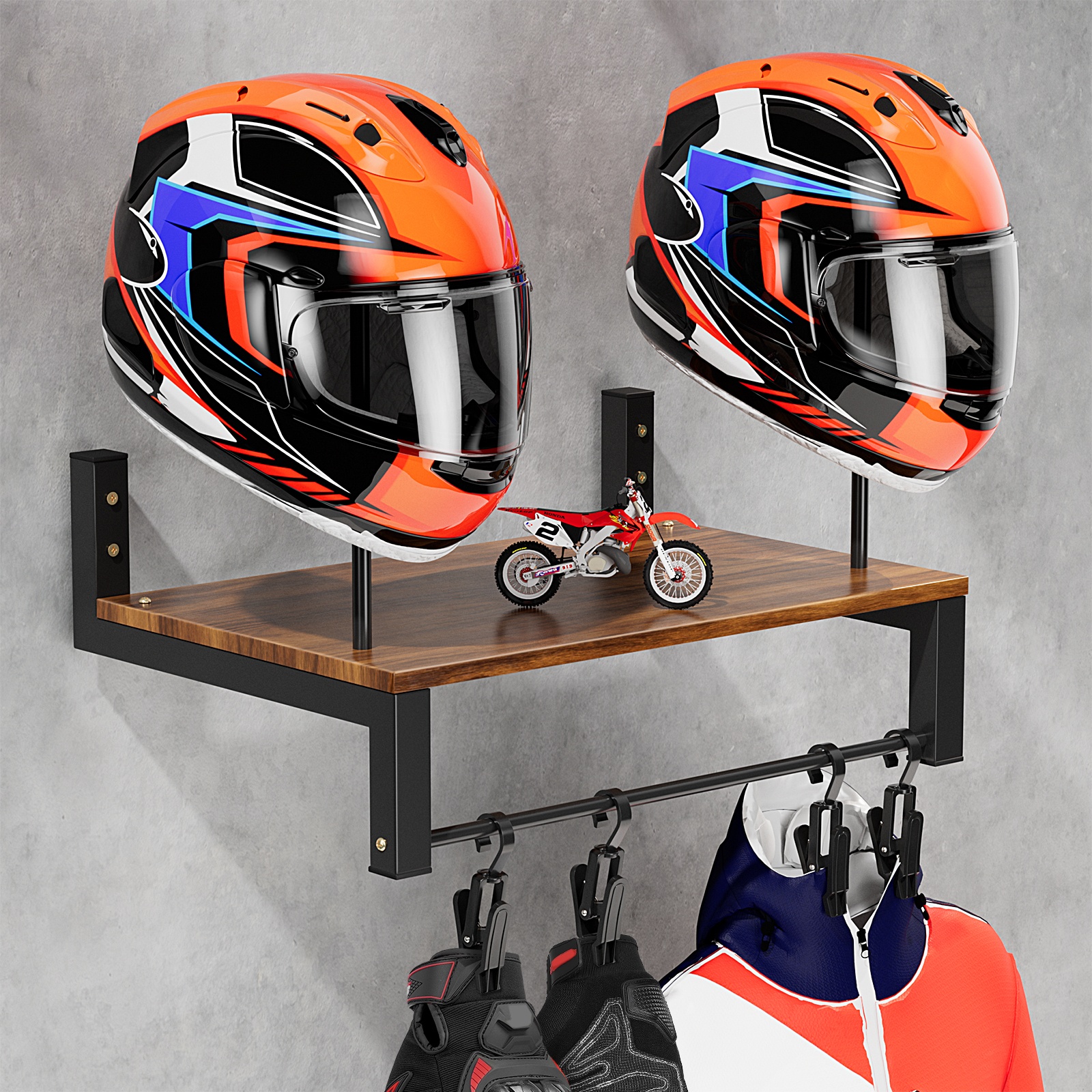A Sturdy Wooden Display Rack f - Motorcycle Gear Display Rack ulasan dan harga
