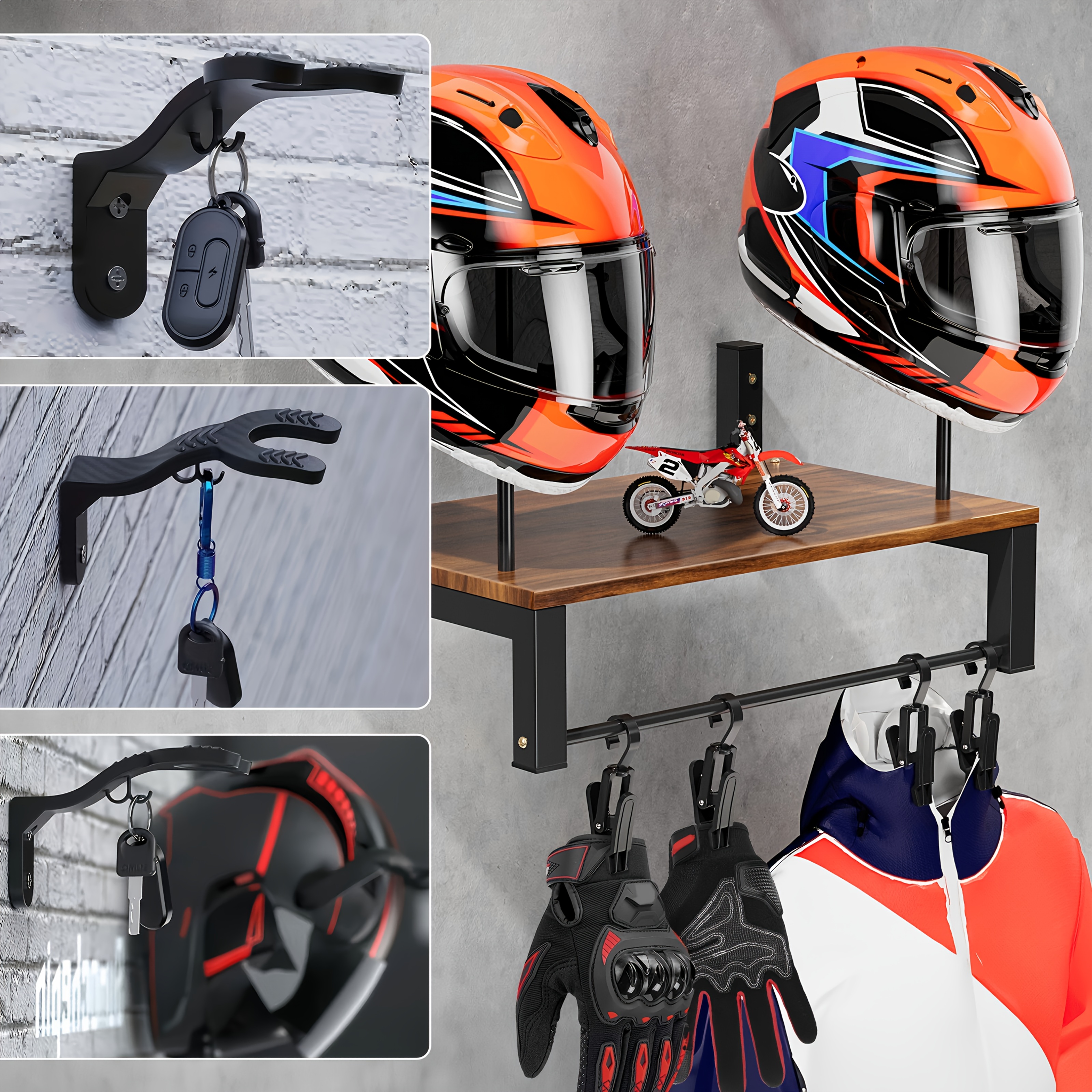 A Sturdy Wooden Display Rack f - Motorcycle Gear Display Rack ulasan dan harga