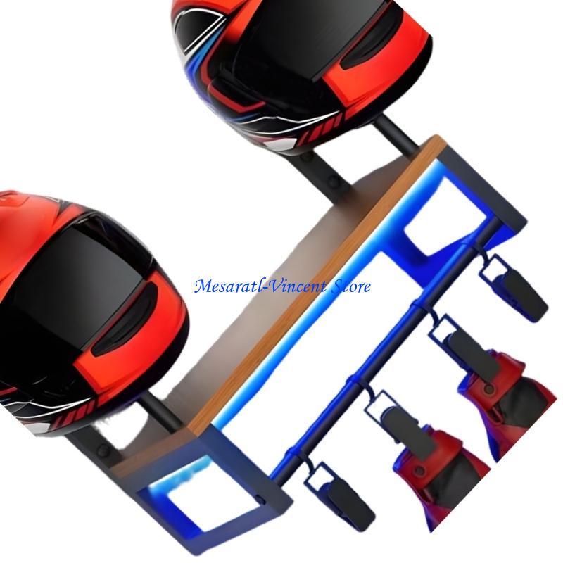 A70F Sturdy Helmet Wall Rack C - Motorcycle Gear Display Rack ulasan dan harga